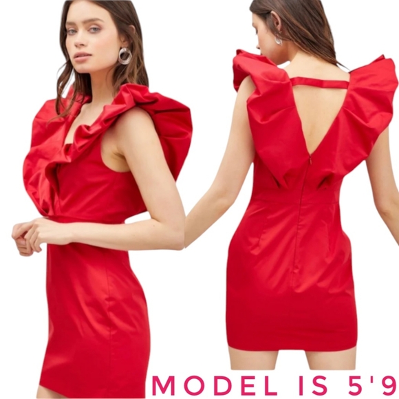 DO+BE Red Ruffle Mini Dress - Picture 11 of 11